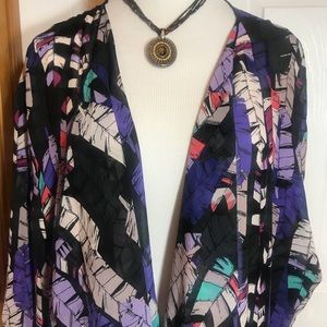 NWT Large LuLaRoe Shirley Kimono Feathers